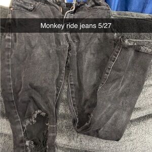 Distressed Black Jeans